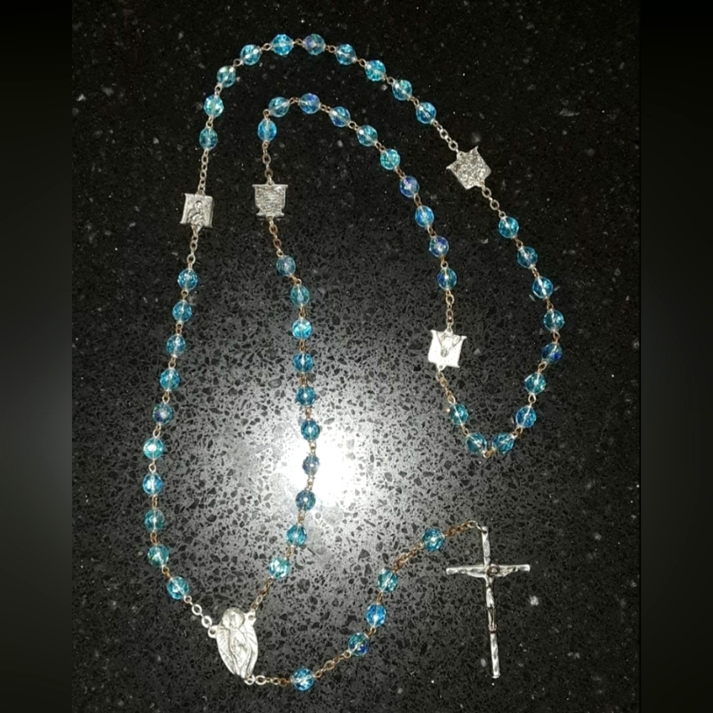 Cross Rosary Religious Necklace